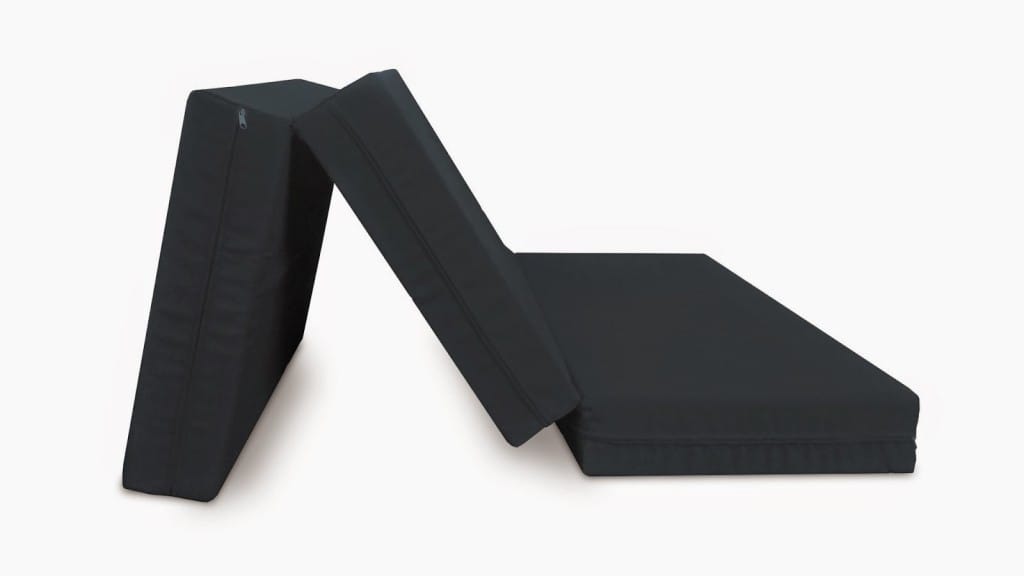 Folding Foam Bed/Bench Black by Comfort Pure