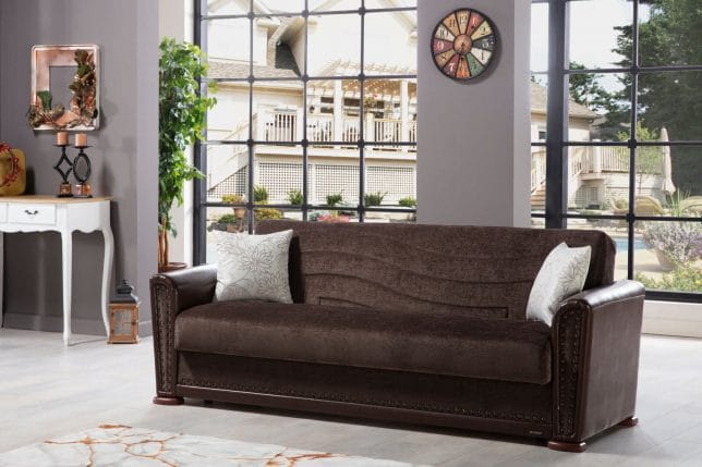 Alfa Jennifer Brown Convertible Sofa Bed